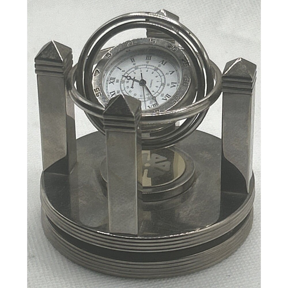 BENCHMARK The Silver Celestial Quartz Clock Gyro-rotating